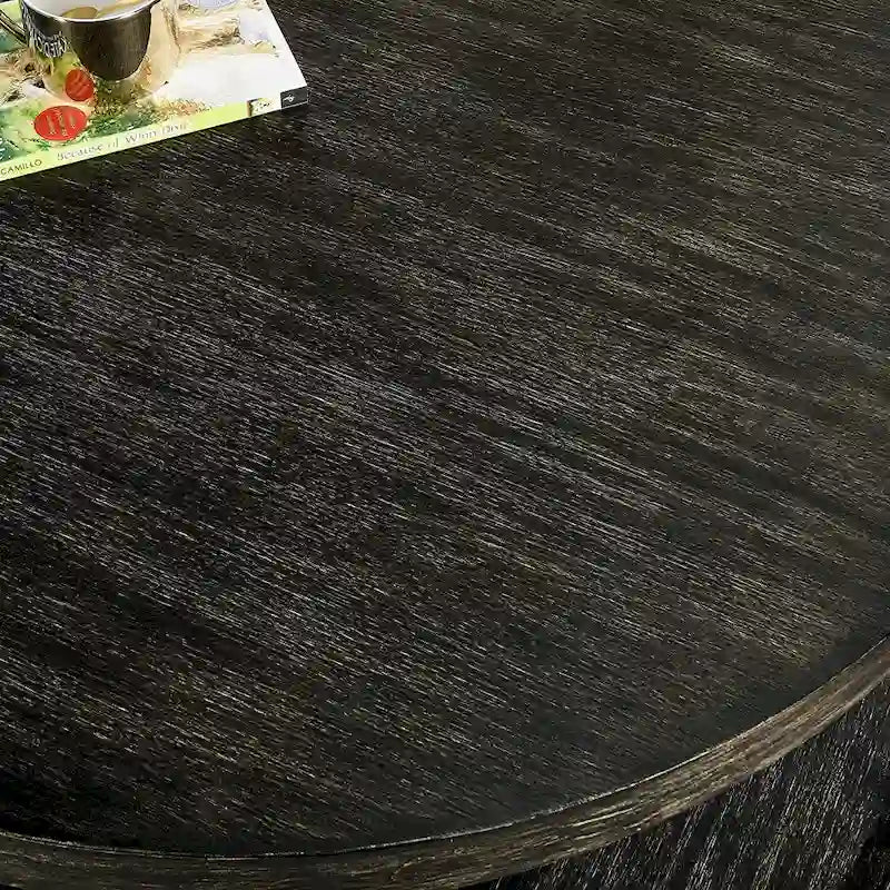 Mesa de centro redonda negra de 2 niveles