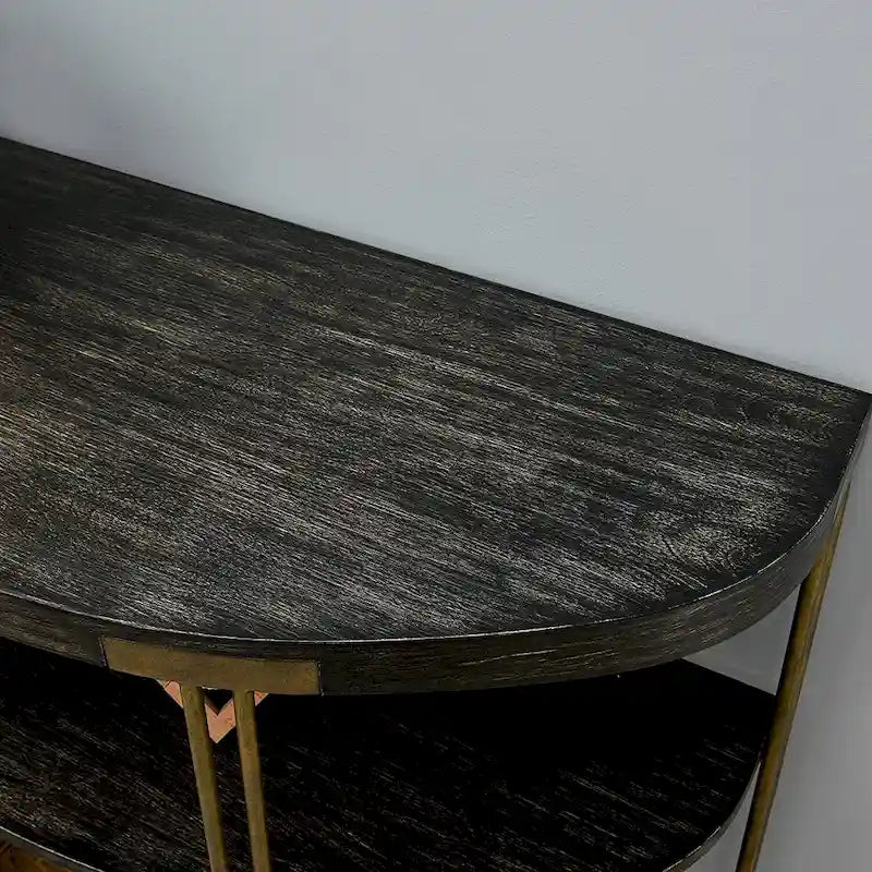 Mesa de centro redonda negra de 2 niveles