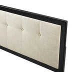 Cabecero tapizado capitoné king size beige - Marco de madera negra