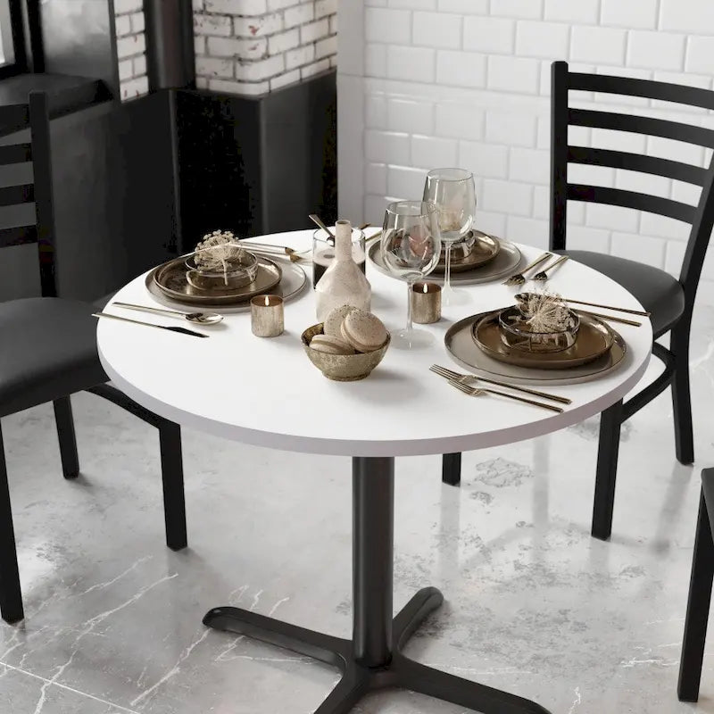 Tablero de mesa redondo de 36 pulgadas con cubierta laminada reversible