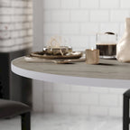 Tablero de mesa redondo de 36 pulgadas con cubierta laminada reversible