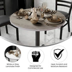 Tablero de mesa redondo de 36 pulgadas con cubierta laminada reversible