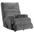 Mecedora reclinable manual con tela y palanca, gris