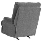 Mecedora reclinable manual con tela y palanca, gris