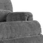 Mecedora reclinable manual con tela y palanca, gris