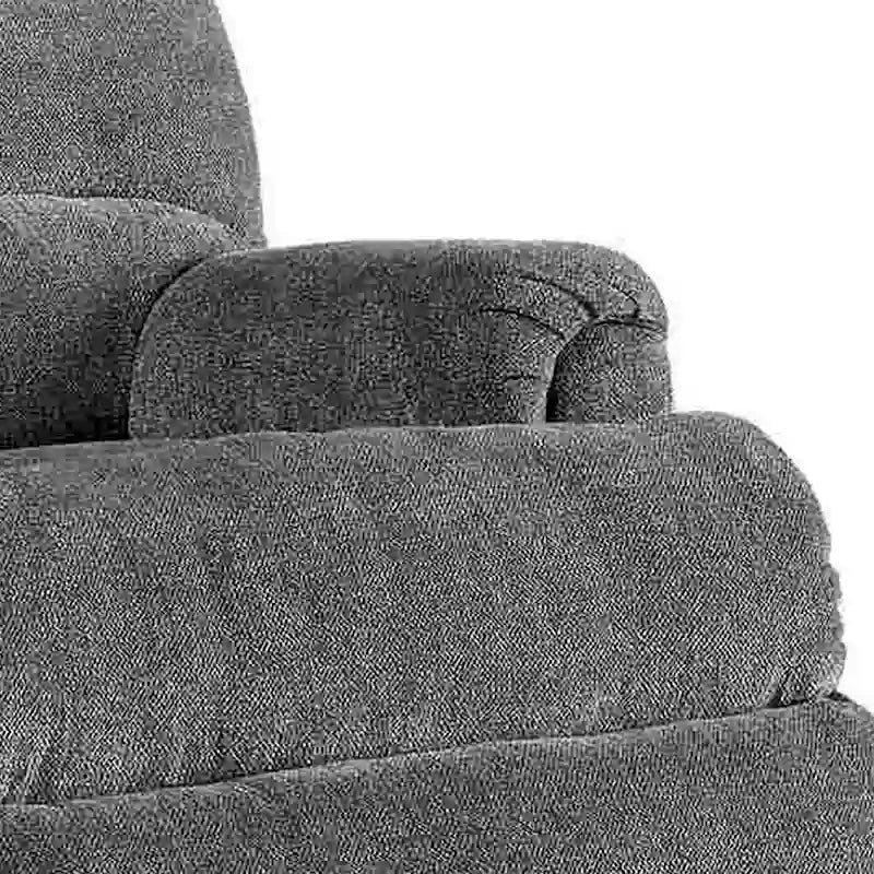 Mecedora reclinable manual con tela y palanca, gris