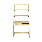 Escritorio tipo escalera bicolor blanco natural con cajón, para 1 persona