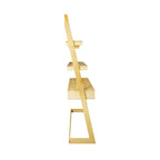 Escritorio tipo escalera bicolor blanco natural con cajón, para 1 persona