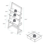 Escritorio tipo escalera bicolor blanco natural con cajón, para 1 persona