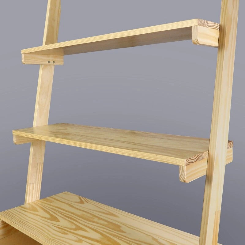 Escritorio tipo escalera bicolor blanco natural con cajón, para 1 persona