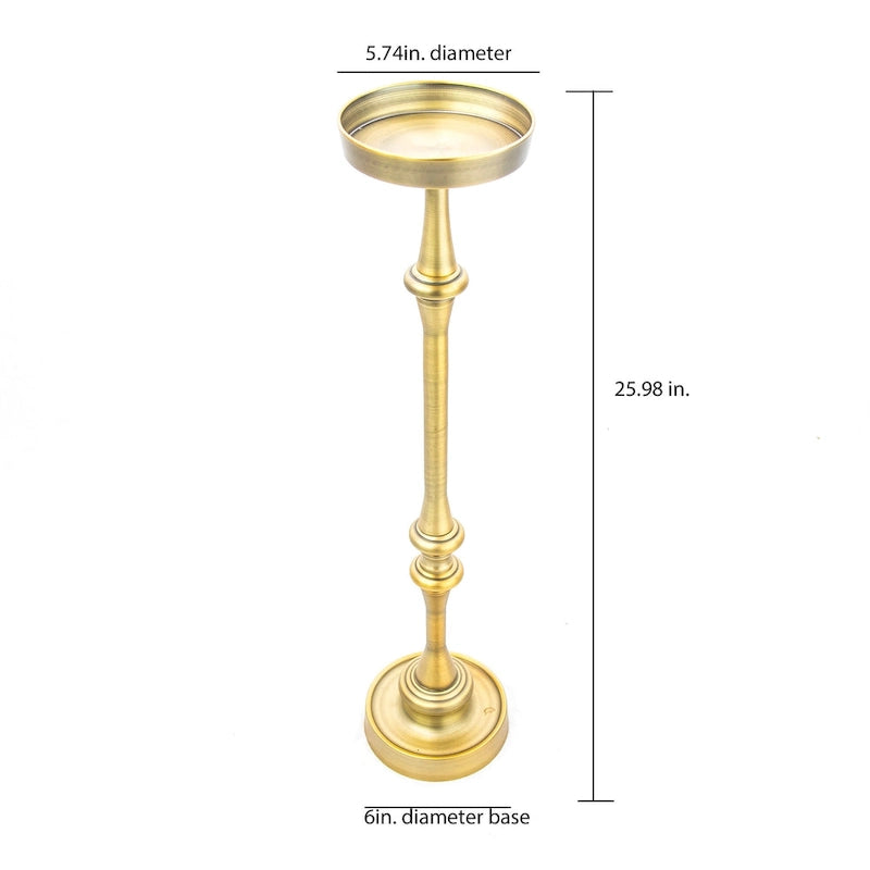 Mesa Auxiliar Glam Redonda de 6 pulgadas tipo Pedestal, Latón
