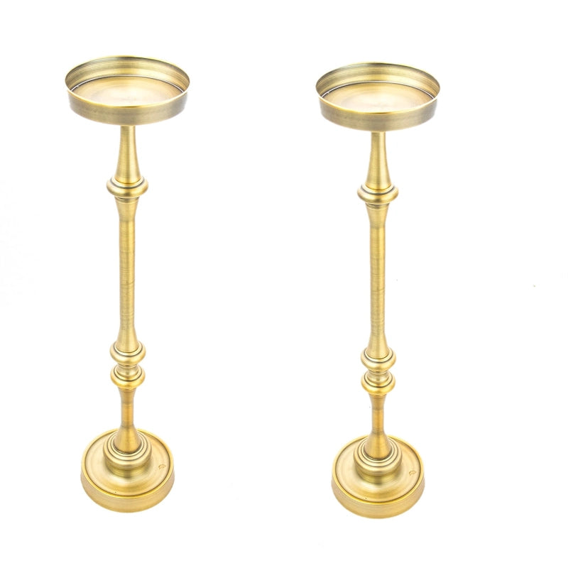 Mesa Auxiliar Glam Redonda de 6 pulgadas tipo Pedestal, Latón