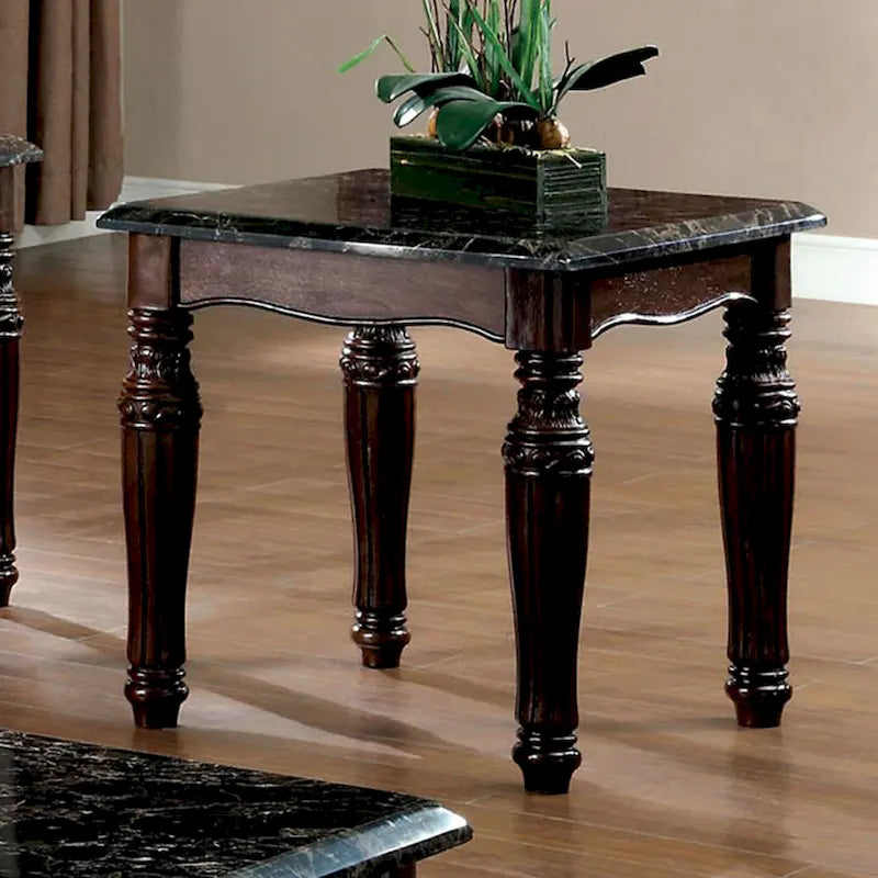 Juego de mesa de centro y mesas auxiliares Haia tradicionales de madera de espresso de 3 piezas de Furniture of America