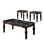 Juego de mesa de centro y mesas auxiliares Haia tradicionales de madera de espresso de 3 piezas de Furniture of America