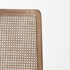 Silla de comedor sin brazos Clara con asiento crema y madera marrón claro