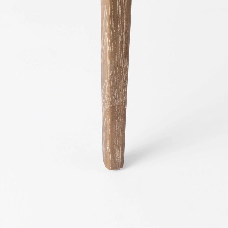 Silla de comedor sin brazos Clara con asiento crema y madera marrón claro