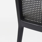 Silla de comedor sin brazos Clara con asiento crema y madera marrón claro