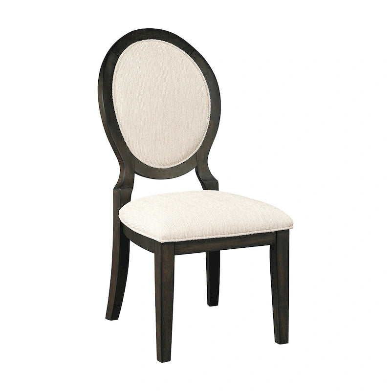 Sillas de comedor tapizadas Annabelle Dark Cocoa and Cream (juego de 8)