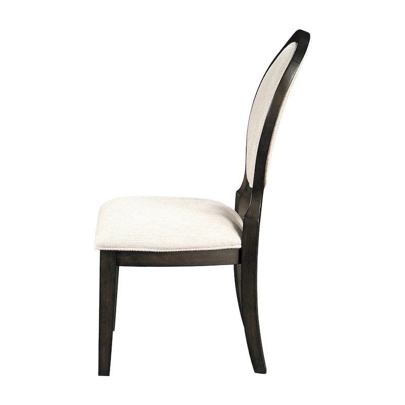 Sillas de comedor tapizadas Annabelle Dark Cocoa and Cream (juego de 8)