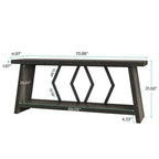 Mesa de sofá consola marrón de 70.9" con estantes de almacenamiento