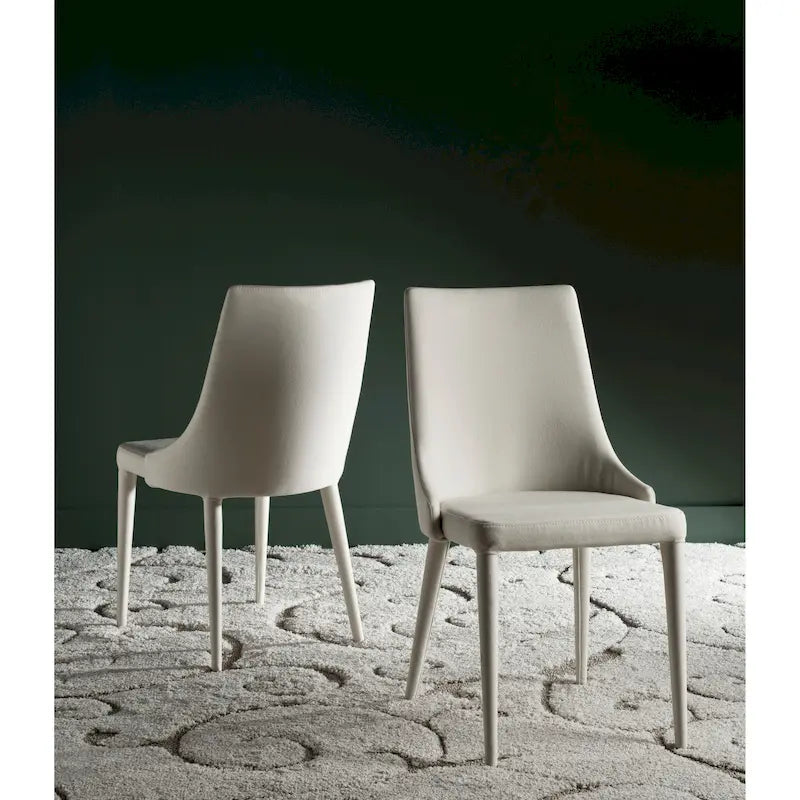 SAFAVIEH Socorro Silla de Comedor Blanca de Mediados de Siglo Moderna (Juego de 2) - 23.6 x 19.6 x 35.5 - 24W x 20D x 36H