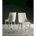 SAFAVIEH Socorro Silla de Comedor Blanca de Mediados de Siglo Moderna (Juego de 2) - 23.6 x 19.6 x 35.5 - 24W x 20D x 36H