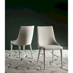 SAFAVIEH Socorro Silla de Comedor Blanca de Mediados de Siglo Moderna (Juego de 2) - 23.6 x 19.6 x 35.5 - 24W x 20D x 36H