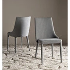 SAFAVIEH Socorro Silla de Comedor Blanca de Mediados de Siglo Moderna (Juego de 2) - 23.6 x 19.6 x 35.5 - 24W x 20D x 36H