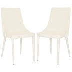 SAFAVIEH Socorro Silla de Comedor Blanca de Mediados de Siglo Moderna (Juego de 2) - 23.6 x 19.6 x 35.5 - 24W x 20D x 36H