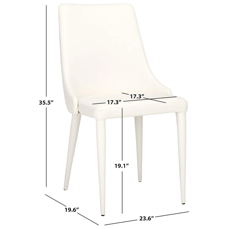 SAFAVIEH Socorro Silla de Comedor Blanca de Mediados de Siglo Moderna (Juego de 2) - 23.6 x 19.6 x 35.5 - 24W x 20D x 36H