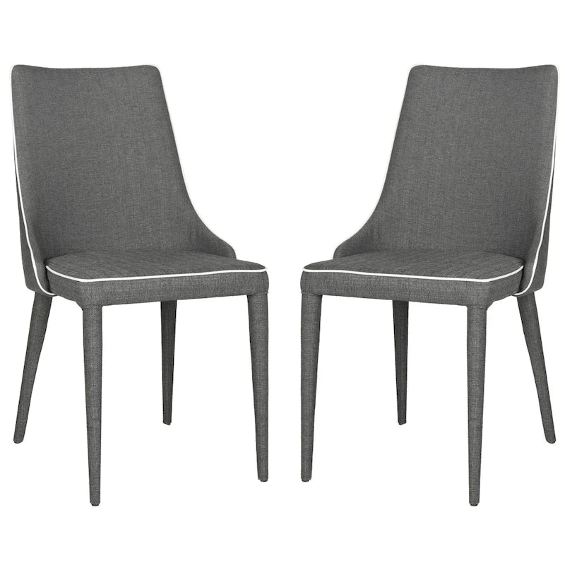 SAFAVIEH Socorro Silla de Comedor Blanca de Mediados de Siglo Moderna (Juego de 2) - 23.6 x 19.6 x 35.5 - 24W x 20D x 36H