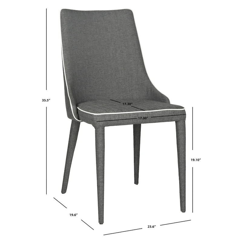 SAFAVIEH Socorro Silla de Comedor Blanca de Mediados de Siglo Moderna (Juego de 2) - 23.6 x 19.6 x 35.5 - 24W x 20D x 36H