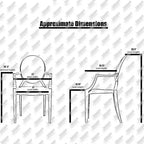 Sillón apilable transparente negro con brazos – 1 persona