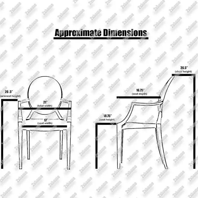 Sillón apilable transparente negro con brazos – 1 persona