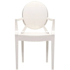 Sillón apilable transparente negro con brazos – 1 persona