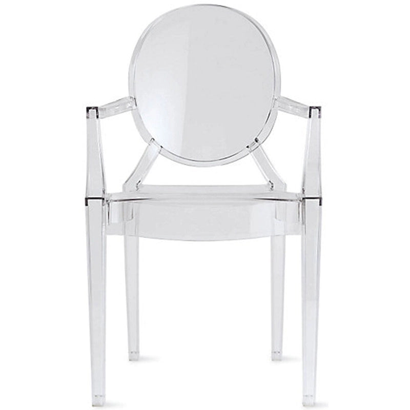 Sillón apilable transparente negro con brazos – 1 persona