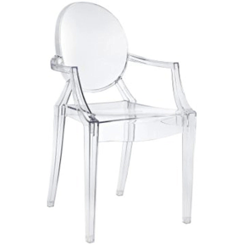 Sillón apilable transparente negro con brazos – 1 persona