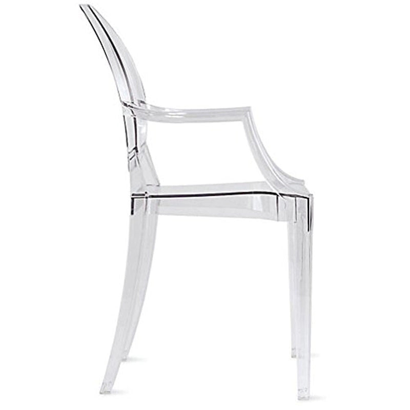 Sillón apilable transparente negro con brazos – 1 persona