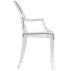 Sillón apilable transparente negro con brazos – 1 persona
