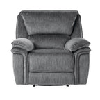 Sillón reclinable manual de microfibra gris, 1 plaza