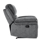 Sillón reclinable manual de microfibra gris, 1 plaza