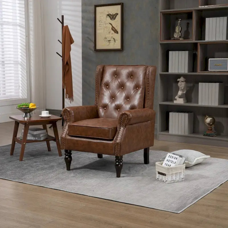 Sillón con estructura de madera, sillón moderno, sillón para sala de estar - 29.33 x 31.50 x 39.37