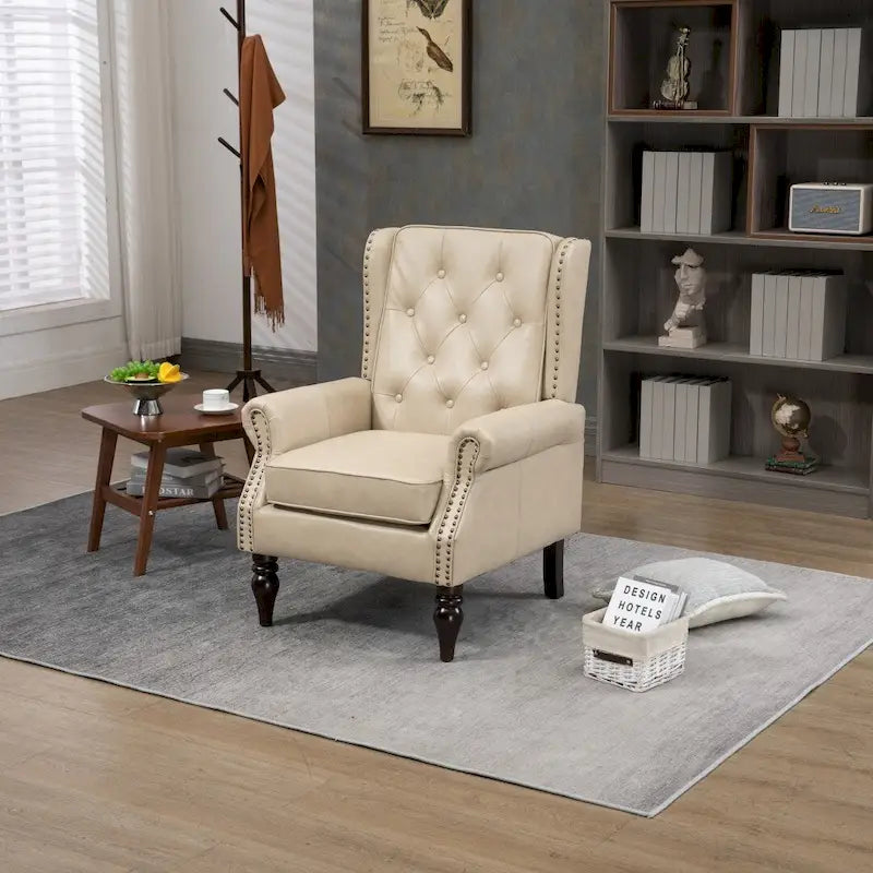 Sillón con estructura de madera, sillón moderno, sillón para sala de estar - 29.33 x 31.50 x 39.37