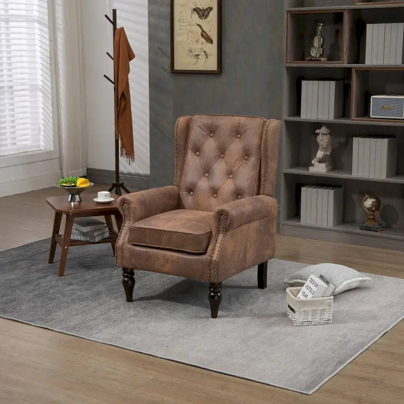Sillón con estructura de madera, sillón moderno, sillón para sala de estar - 29.33 x 31.50 x 39.37