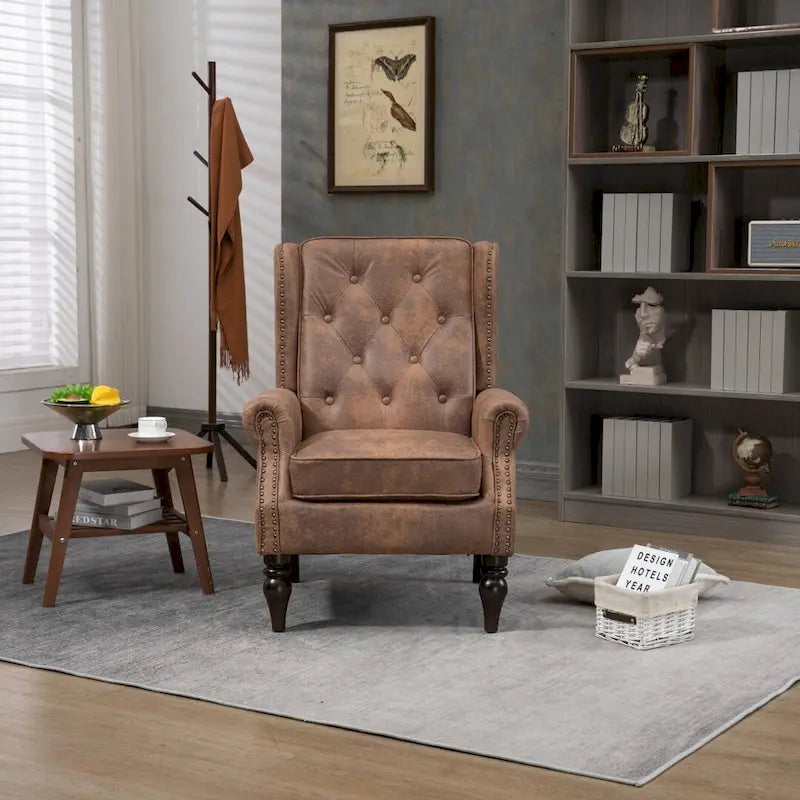 Sillón con estructura de madera, sillón moderno, sillón para sala de estar - 29.33 x 31.50 x 39.37