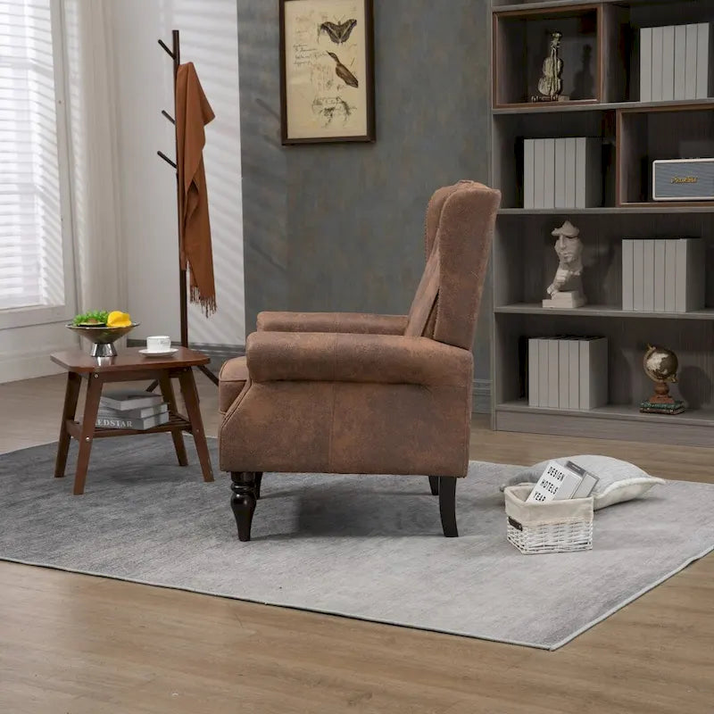 Sillón con estructura de madera, sillón moderno, sillón para sala de estar - 29.33 x 31.50 x 39.37