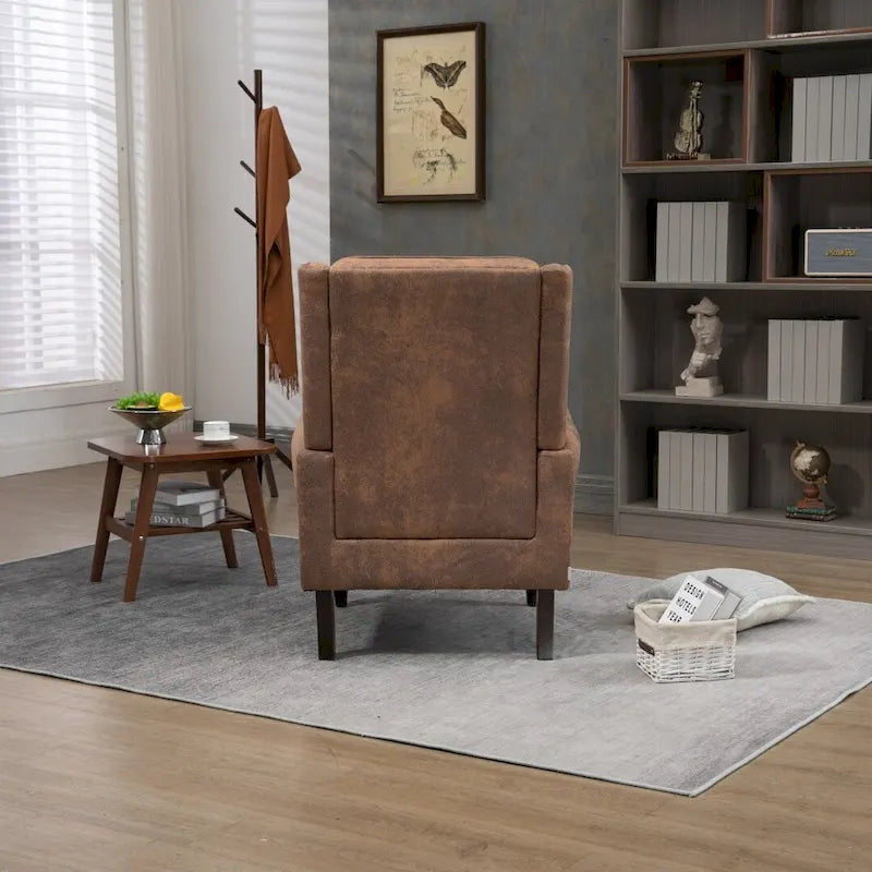 Sillón con estructura de madera, sillón moderno, sillón para sala de estar - 29.33 x 31.50 x 39.37