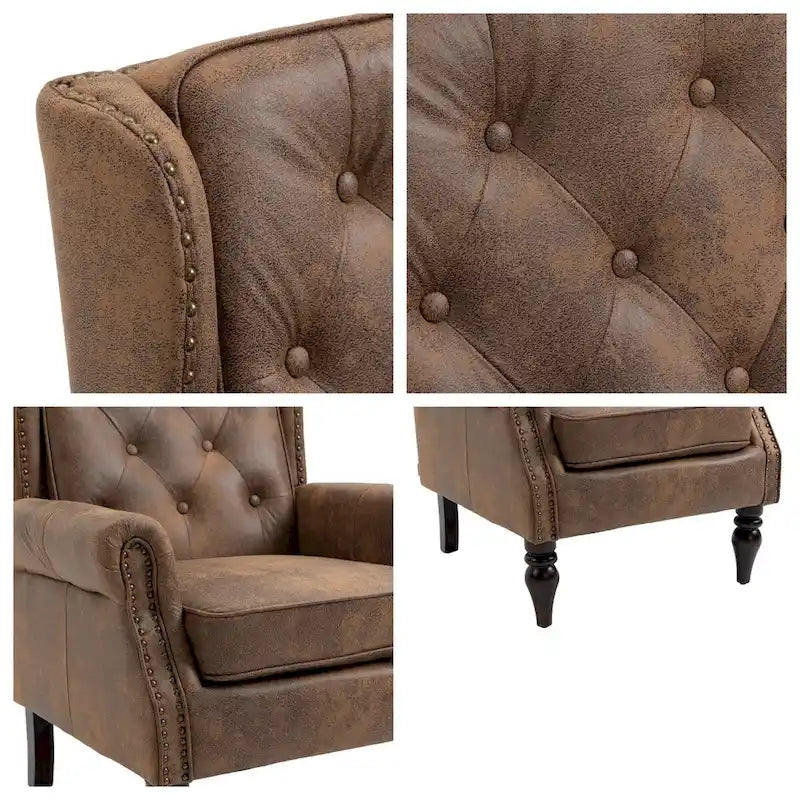Sillón con estructura de madera, sillón moderno, sillón para sala de estar - 29.33 x 31.50 x 39.37