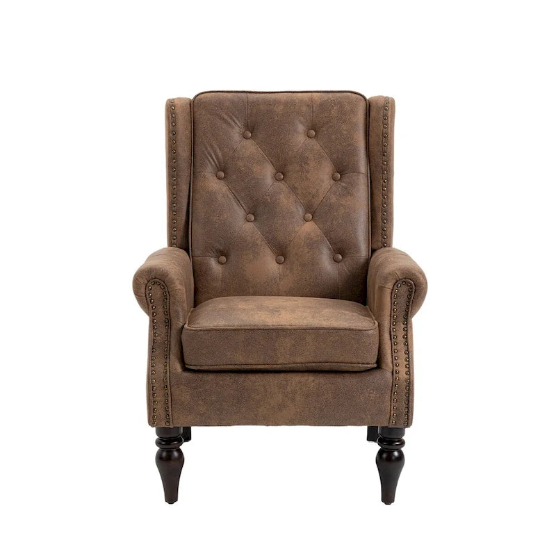 Sillón con estructura de madera, sillón moderno, sillón para sala de estar - 29.33 x 31.50 x 39.37