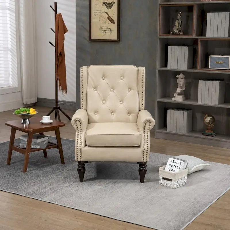 Sillón con estructura de madera, sillón moderno, sillón para sala de estar - 29.33 x 31.50 x 39.37